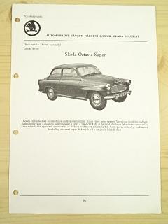 Škoda Octavia Super - katalogový list - 1965