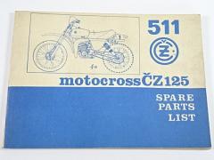 ČZ 125/511 Motocross - Spare Parts List