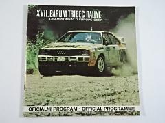 XVII. Burum Tríbeč Rallye - Mistrovství Evropy - 1987 - program + startovní listina
