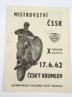 Český Krumlov - Mistrovství ČSSR - 17. 6. 1962 - program