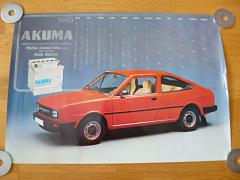 Škoda Garde - plakát - kalendář 1983 - Akuma Mladá Boleslav