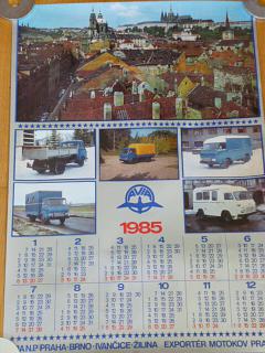 Avia - plakát - kalendář 1985 - Motokov