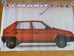 Škoda Favorit 136 L - plakát - 1988 - Mototechna