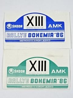 XIII. Rallye Bohemia - Škoda - AMK - 1986 - samolepka