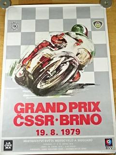 Grand Prix ČSSR - Brno 19. 8. 1979 - Mistrovství světa motocyklů a sidecarů - plakát