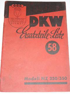 DKW NZ 250/350 - Ersatzteil-Liste - katalog náhradních dílů