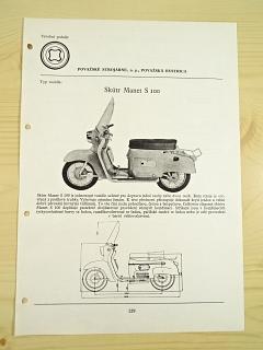 Skútr Manet S 100 - katalogový list - 1960 - Považské strojárne, n. p. Považská Bystrica