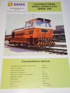 Renfe - locomotoras diesel - hidraulicas serie 309 - prospekt - 1987