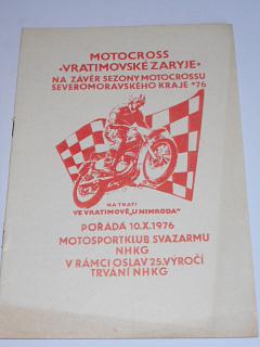 Motocross Vratimovské Zaryje - 10. 10. 1976 - program