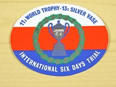 JAWA - ČZ - 11 x World Trophy - 13 x Silver Vase - International Six Days Trial - samolepka - Motokov