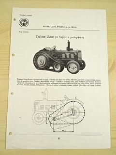 Zetor 50 Super s polopásem - katalogový list - 1960