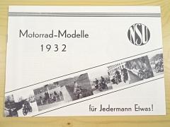 NSU - Motorrad - Modelle 1932 - prospekt - REPRINT!!!