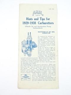 Amal - Hits and Tips for 1929 - 1938 Carburetters - prospekt