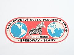 Mistrovství světa plochých drah - Speedway - Slaný - JAWA - Motokov - samolepka