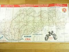 Československá republika - cestná sieť na Slovensku - 1947 - Slovenský autoklub - mapa