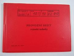 VARI - evidenční list o provozu ženijní techniky