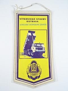 Vítkovické stavby Ostrava - Strojně dopravní závod - vlaječka - Tatra 813 S 1 8 x 8 jednostranný sklápěč