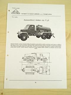 Praga - THZ - automobilový fekální vůz V3S - katalogový list - 1960