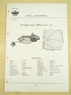 JAWA - dvoudobý motor JAWA 50 ccm - 551 - katalogový list - 1960 - Motor n. p., České Budějovice