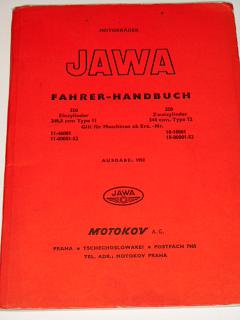 JAWA 250/11, 350/12, 18 - pérák - Fahrer - Handbuch - 1952 - Motokov