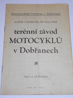 Terénní závod motocyklů v Dobřanech - 10. října 1965 - program