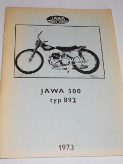 JAWA 500 typ 892 - Betreibsanleitung und Ersatzteilliste - 1973
