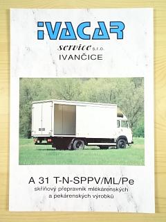 Avia A 31 T-N-SPPV/ML/Pe - skříňový přepravník mlékárenských a pekárenských výrobků - prospekt - IVACAR service s. r. o. Ivančice