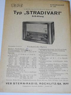 R.F.T Stradivari  3-D-Klang - Bedienungsanweisung - VEB Stern-Radio - 1955