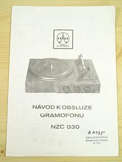 Tesla - návod k obsluze gramofonu NZC 030