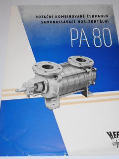 HEFA - rotační kombinované čerpdlo samonassávací horizontální PA 80 - prospekt - 1957