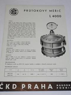 ČKD - průtokový měřič L 4000 - prospekt - 1959