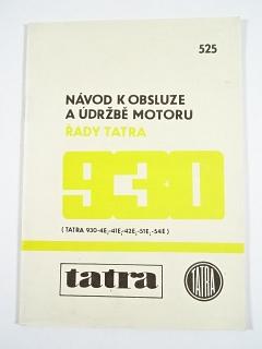 Tatra 930 - návod k obsluze a údržbě motoru - 1979