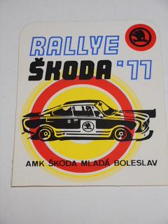Rallye Škoda 1977 - AMK Škoda Mladá Boleslav - samolepka - Škoda 130 RS