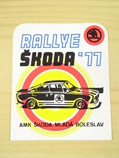 Rallye Škoda 1977 - AMK Škoda Mladá Boleslav - samolepka - Škoda 130 RS