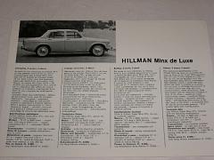 Hillman Minx de Luxe - prospekt