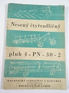 Nesený čtyřradličný pluh 4-PN-30-2 - popis, seznam dílů - ROSS Roudnice n. L.