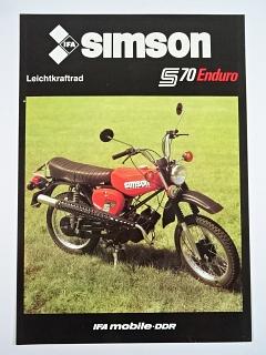 Simson - Leichtkraftrad S 70  Enduro - 1984 - prospekt