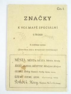 Značky k vojenské mapě speciální 1:75000