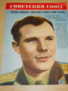 Jurij Gagarin - první kosmonaut - reklama na časopis Sovětský svaz - 1961