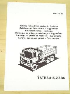 Tatra 815-2 ABS - katalog náhradních součástí - dodatek - 1993