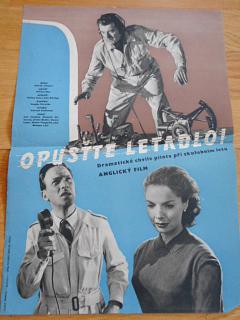 Opusťte letadlo - filmový plakát - 1959 - režie Charles Crichton - hrají Jack Hawkins, Elisabeth Sellarsová
