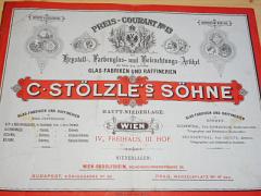 C. Stölzle´s Söhne Wien - Glas - Fabriken und Raffinerien - Preis - Courant No. 13 - 1887