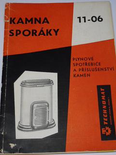 Kamna - sporáky - plynové spotřebiče a příslušenství kamen - Technomat - 1959
