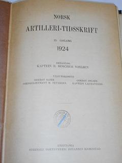Norsk artilleri-tidsskrift 25. argang 1924 - kaptein R. Roscher Nielsen