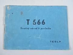 Tesla T 566 - stručný návod k poslechu