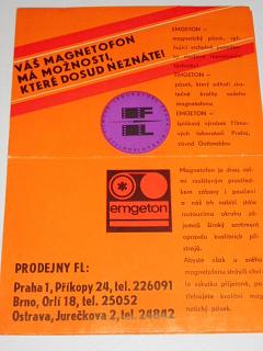 Emgeton - Váš magnetofon má možnosti, které dosud neznáte! prospekt