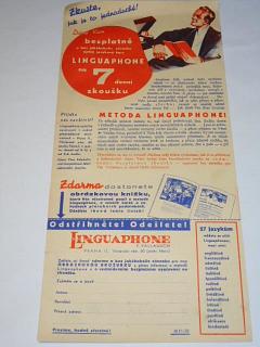 Linguaphone řečem naučí - F. Pallausch, Praha II - prospekt