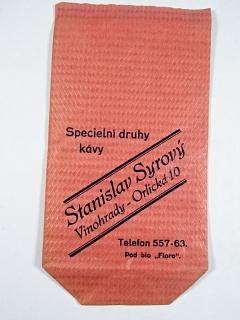 Káva - čaj - kakao - víno - likéry - Stanislav Syrový - Vinohrady - Praha - reklamní sáček