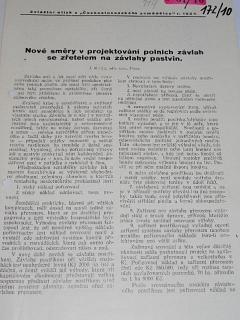 Nové směry v projektování polních závlah se zřetelem na závlahy pastvin - zvláštní otisk z Československého zemědělce r. 1934