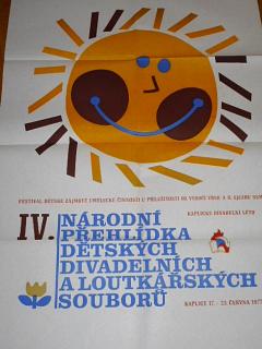 IV. národní přehlídka dětských divadelních a loutkařských souborů - Kaplice 17. - 23. června 1977 - plakát